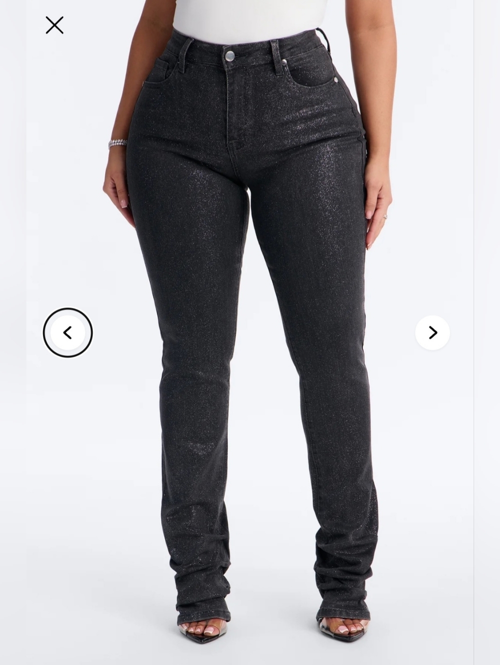 Fashion Nova Womens Stacked Straight Leg Jeans